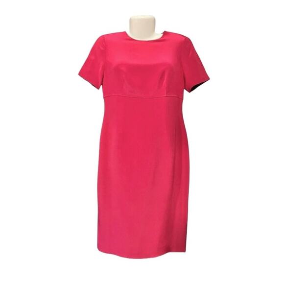 Talbots Women's Pink 100% Pure Silk Empire Waist Short Sleeve Sheath Dress Sz 4 - Picture 1 of 11